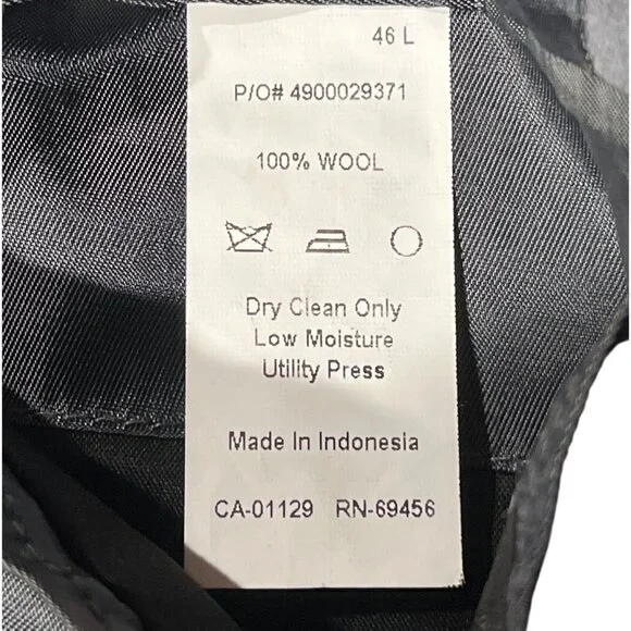 Calvin Klein Mens Gray 2-Piece Suit 46L Jacket & Pants 100% Wool Classic Fit - Picture 3 of 16